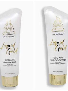 KARMA BEAUTY Restorative Liquid Gold Shampoo and Conditioner Set NEW